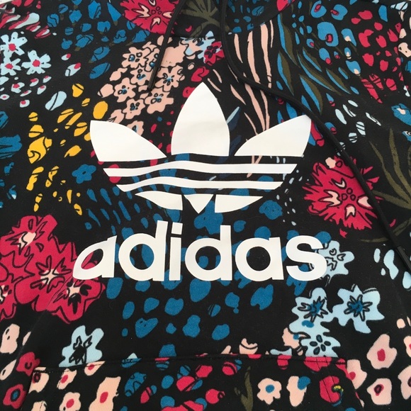 Rare Adidas Originals Floral Trefoil Sweatshirt - Picture 3 of 11